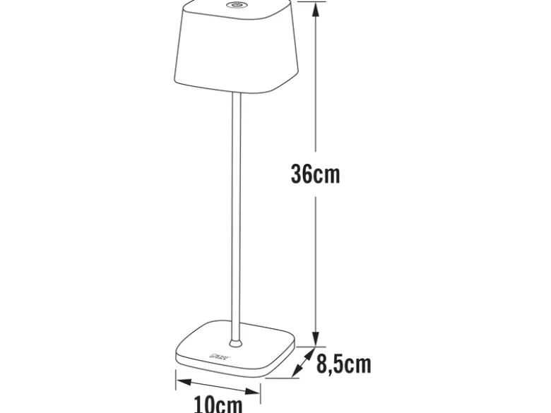 Wiederaufladbare LED Outdoor Akku Tischleuchte CAPRI dimmbar Schwarz, Höhe 36cm