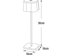 Wiederaufladbare LED Outdoor Tischleuchte NICE dimmbar in Schwarz, Höhe 36cm