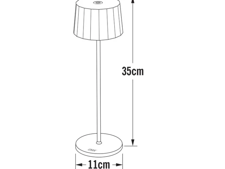Wiederaufladbare LED Outdoor Akku Tischleuchte POSITANO dimmbar Weiß, Höhe 35cm
