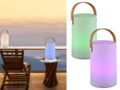 Wiederaufladbare LED Tischleuchte 2er SET Farbwechsel, Akku, USB Höhe 20cm