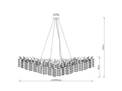 XXL LED Kronleuchter Gold 16-flammig mit Glas Kristall 2-farbig, Breite 150cm