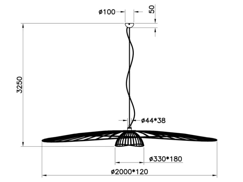 XXL LED Pendelleuchte mit Gitter Lampenschirm Schwarz Gold, Ø 200cm